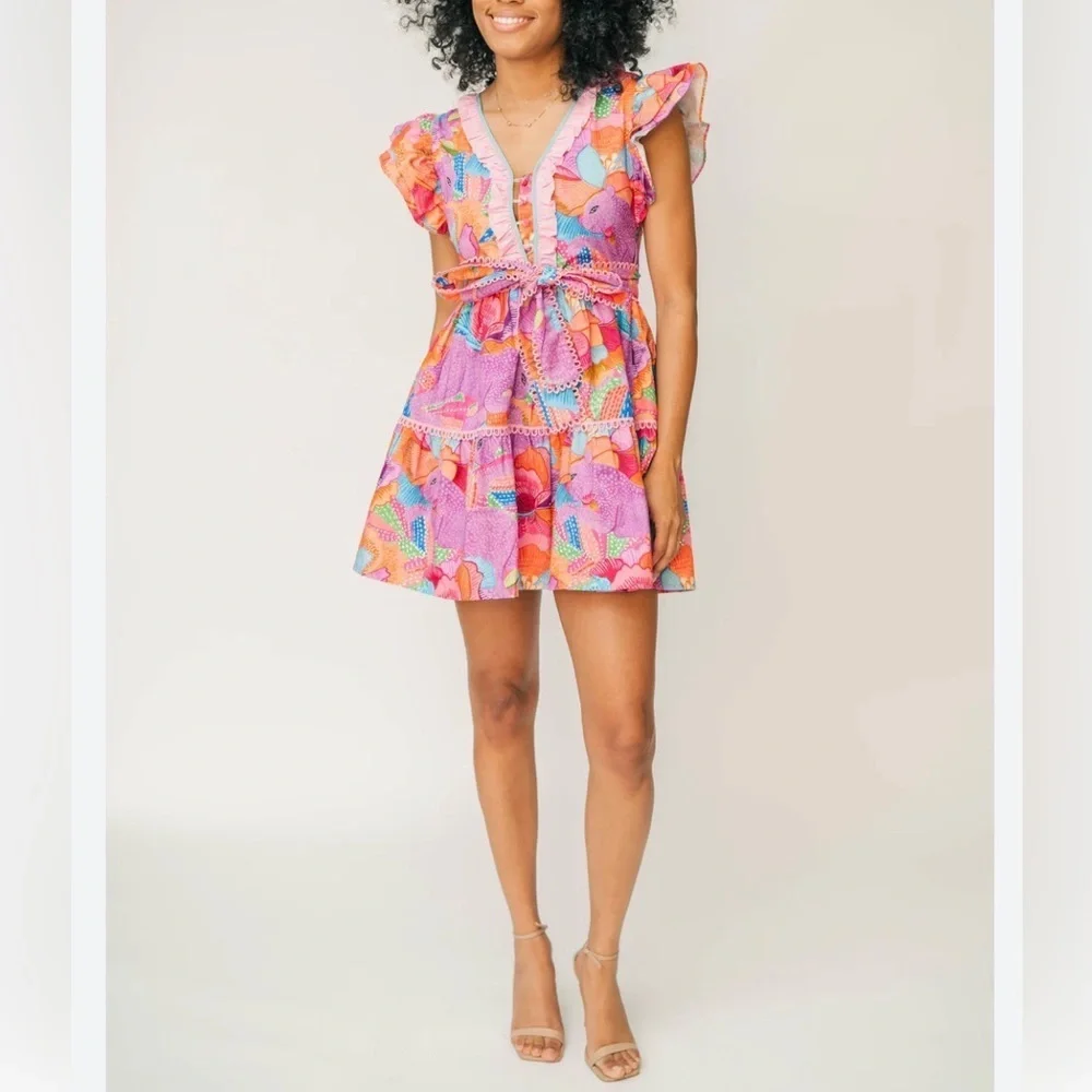 NWOT Marie by Victoria Dunn Multicolored Floral Soleil Allura Dress Size 3XL - Picture 2 of 14